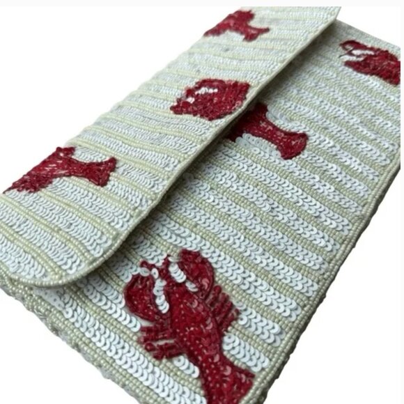 Beaded Lobster Shoulder Bag Handcrafted in India Tik Tok Viral NWT - Picture 6 of 6